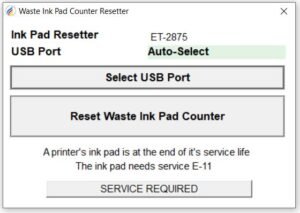 Epson ET-2875 inkpad resetter